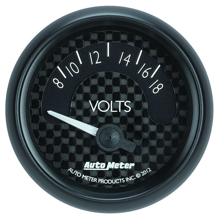 AUTOMETER 2-1/16", Black Dial, Short Sweep Electrical, 8-18 Volts GT Series Voltmeter Gauge AU8092 Autofit