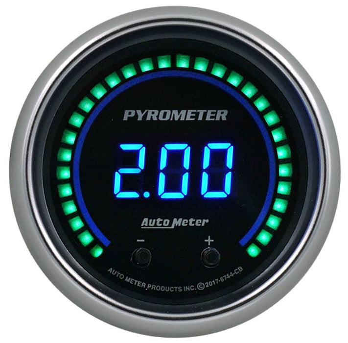 AUTOMETER 2-1/16", Digital, 0-2000°F (0-1100°C) Cobalt Series 2CH Pyrometer (EGT) Gauge AU6744-CB Autofit