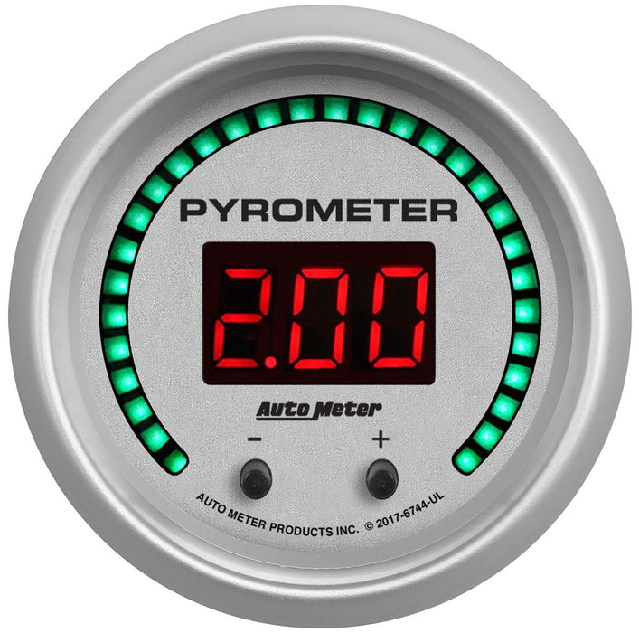 AUTOMETER 2-1/16", Digital, 0-2000°F (0-1100°C) Ultra-Lite Series 2CH Pyrometer (EGT) Gauge AU6744-UL Autofit
