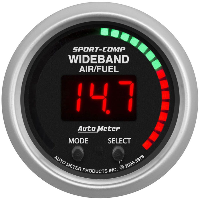 AUTOMETER 2-1/16", Digital, Wideband, Range: AFR or LAMBDA Sport-Comp Air/Fuel Ratio Pro Gauge AU3378 Autofit