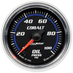 AUTOMETER 2-1/16", Full Sweep Electric, 0-100 psi Cobalt Series Oil Pressure Gauge AU6153 Autofit