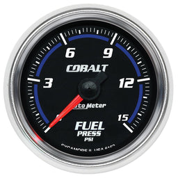 AUTOMETER 2-1/16", Full Sweep Electric, 0-15 psi Cobalt Series Fuel Pressure Gauge AU6162 Autofit