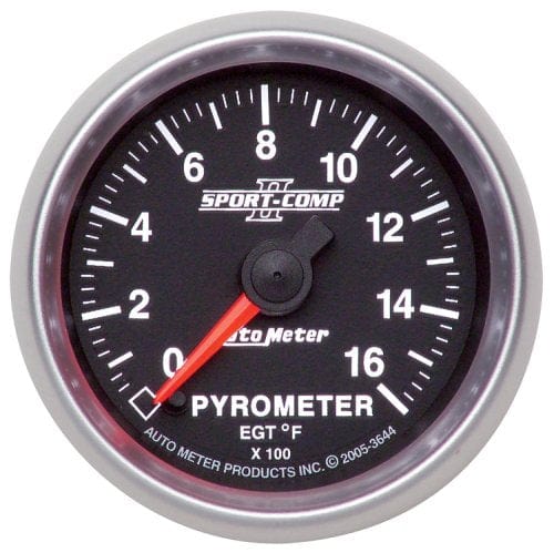 AUTOMETER 2-1/16", Full Sweep Electric, 0-1600°F Sport-Comp II Pyrometer Gauge AU3644 Autofit