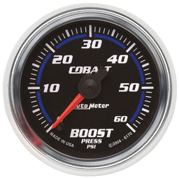 AUTOMETER 2-1/16", Full Sweep Electric, 0-60 psi Cobalt Series Boost Gauge AU6170 Autofit