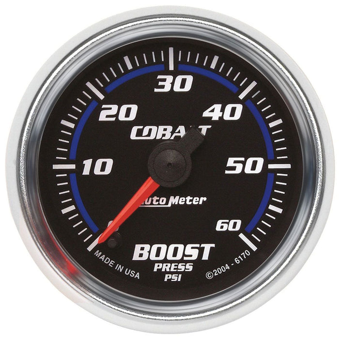 AUTOMETER 2-1/16", Full Sweep Electric, 0-60 psi Cobalt Series Boost Gauge AU6170 Autofit
