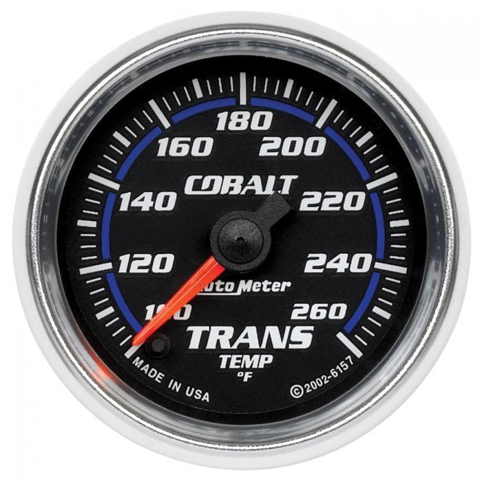 AUTOMETER 2-1/16", Full Sweep Electric, 100-260°F Cobalt Series Transmission Temperature Gauge AU6157 Autofit