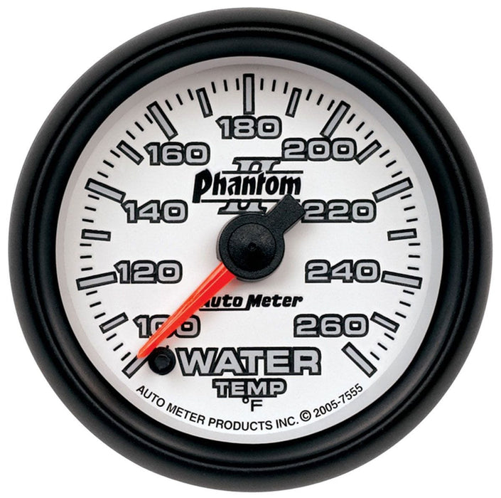 AUTOMETER 2-1/16", Full Sweep Electric, 100-260°F Phantom II Series Water Temperature Gauge AU7555 Autofit