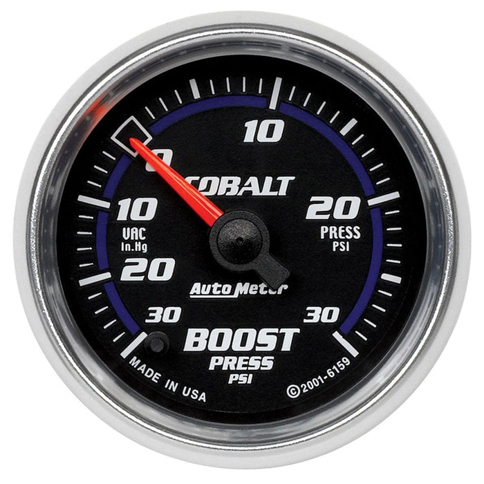 AUTOMETER 2-1/16", Full Sweep Electric, 30 In Hg./30 psi Cobalt Series Boost/Vacuum Gauge AU6159 Autofit