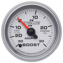 AUTOMETER 2-1/16", Full Sweep Electric, 30 In Hg./30 PSI Ultra-Lite II Series Boost/Vacuum Gauge AU4959 Autofit
