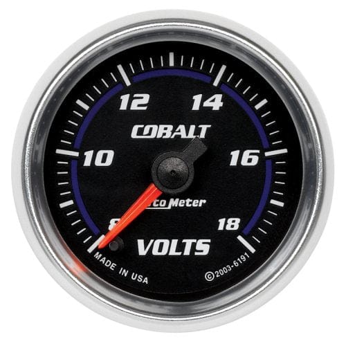 AUTOMETER 2-1/16", Full Sweep Electric, 8-18 volts Cobalt Series Voltmeter Gauge AU6191 Autofit