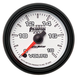 AUTOMETER 2-1/16", Full Sweep Electric, 8-18 volts Phantom II Series Voltmeter Gauge AU7591 Autofit