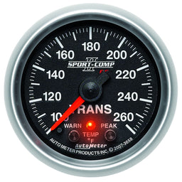 AUTOMETER 2-1/16", Full Sweep Electric, Peak Memory & Warning, 100-260°F Sport-Comp II Transmission Temperature Gauge AU3658 Autofit