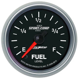 AUTOMETER 2-1/16", Full Sweep Electric, Programmable, 0-280 ohms Sport-Comp II Fuel Level Gauge AU3610 Autofit
