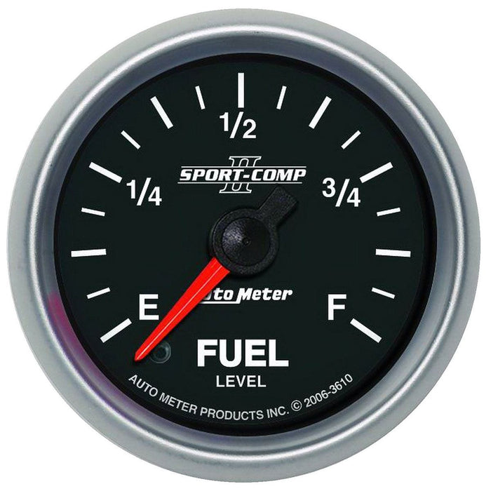 AUTOMETER 2-1/16", Full Sweep Electric, Programmable, 0-280 ohms Sport-Comp II Fuel Level Gauge AU3610 Autofit