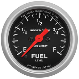 AUTOMETER 2-1/16", Full Sweep Electric, Programmable, 0-280 ohms Sport-Comp Series Fuel Level Gauge AU3310 Autofit