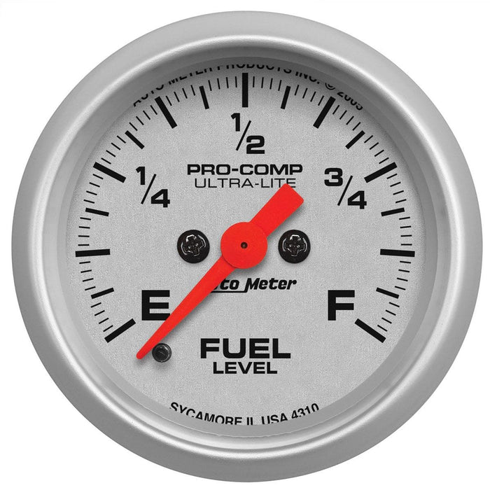 AUTOMETER 2-1/16", Full Sweep Electric, Programmable, 0-280 ohms Ultra-Lite Series Fuel Level Gauge AU4310 Autofit
