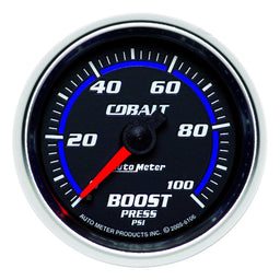AUTOMETER 2-1/16", Full Sweep Mechanical, 0-100 psi Cobalt Series Boost Gauge AU6106 Autofit