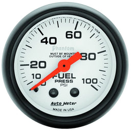 AUTOMETER 2-1/16", Full Sweep Mechanical, 0-100 psi Phantom Series Fuel Pressure Gauge AU5712 Autofit