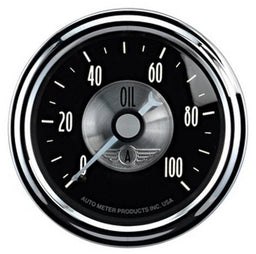 AUTOMETER 2-1/16", Full Sweep Mechanical 0-100 psi Prestige Series - Black Diamond Oil Pressure Gauge AU2022 Autofit