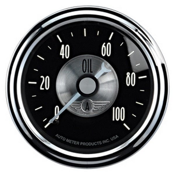 AUTOMETER 2-1/16", Full Sweep Mechanical 0-100 psi Prestige Series - Black Diamond Oil Pressure Gauge AU2022 Autofit