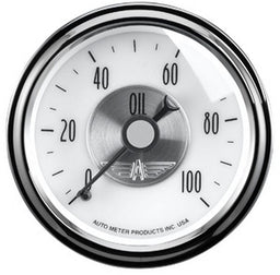 AUTOMETER 2-1/16", Full Sweep Mechanical 0-100 psi Prestige Series - Pearl Oil Pressure Gauge AU2023 Autofit