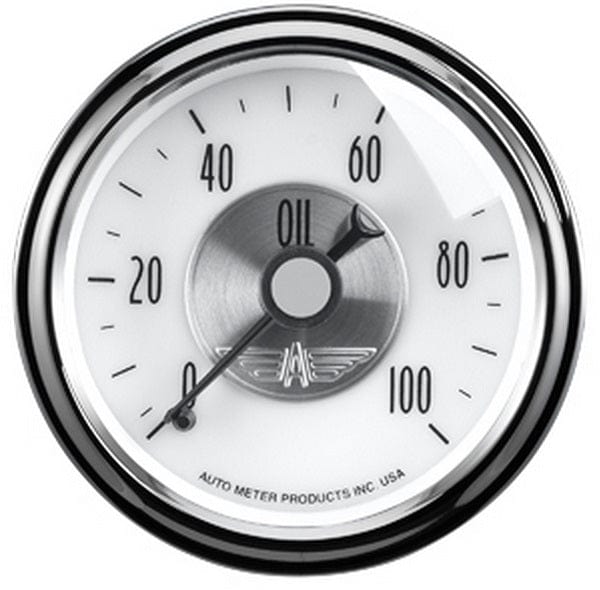 AUTOMETER 2-1/16", Full Sweep Mechanical 0-100 psi Prestige Series - Pearl Oil Pressure Gauge AU2023 Autofit