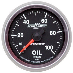 AUTOMETER 2-1/16", Full Sweep Mechanical, 0-100 psi Sport-Comp II Oil Pressure Gauge AU3621 Autofit