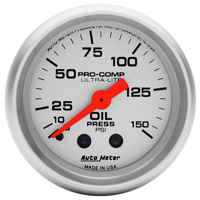 AUTOMETER 2-1/16", Full Sweep Mechanical, 0-150 psi Ultra-Lite Series Oil Pressure Gauge AU4323 Autofit