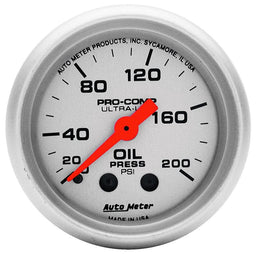 AUTOMETER 2-1/16", Full Sweep Mechanical, 0-200 psi Ultra-Lite Series Oil Pressure Gauge AU4322 Autofit