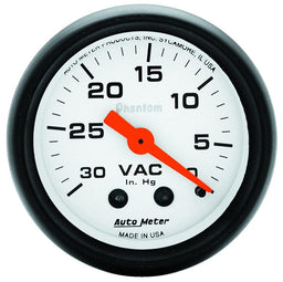 AUTOMETER 2-1/16", Full Sweep Mechanical, 0-30 in. HG Phantom Series Vacuum Gauge AU5784 Autofit