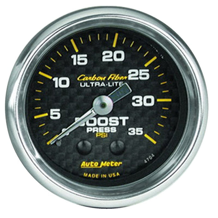 AUTOMETER 2-1/16" , Full Sweep Mechanical, 0-35 psi Carbon Fiber Series Boost Gauge AU4704 Autofit