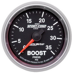 AUTOMETER 2-1/16", Full Sweep Mechanical, 0-35 psi Sport-Comp II Boost Gauge AU3604 Autofit