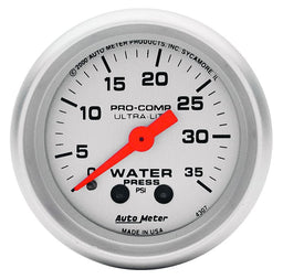 AUTOMETER 2-1/16", Full Sweep Mechanical, 0-35 psi Ultra-Lite Series Water Pressure Gauge AU4307 Autofit