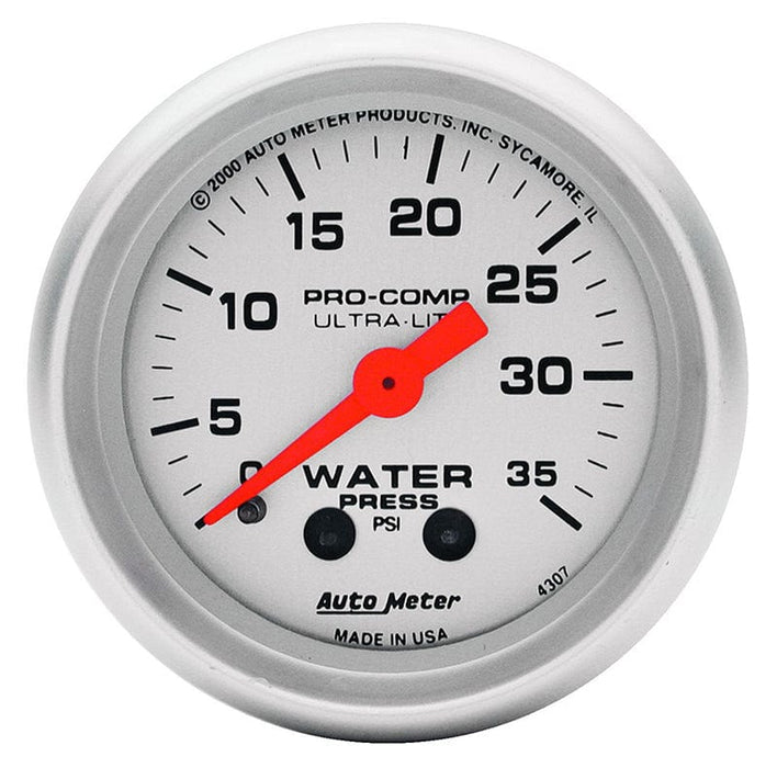 AUTOMETER 2-1/16", Full Sweep Mechanical, 0-35 psi Ultra-Lite Series Water Pressure Gauge AU4307 Autofit