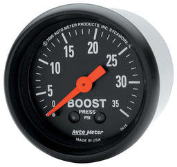 AUTOMETER 2-1/16", Full Sweep Mechanical, 0-35 psi Z-Series Boost Gauge AU2616 Autofit