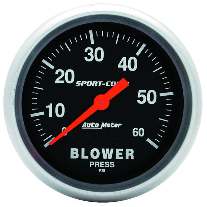 AUTOMETER 2-1/16", Full Sweep Mechanical, 0-60 psi Sport-Comp Series Blower Pressure Gauge AU3402 Autofit