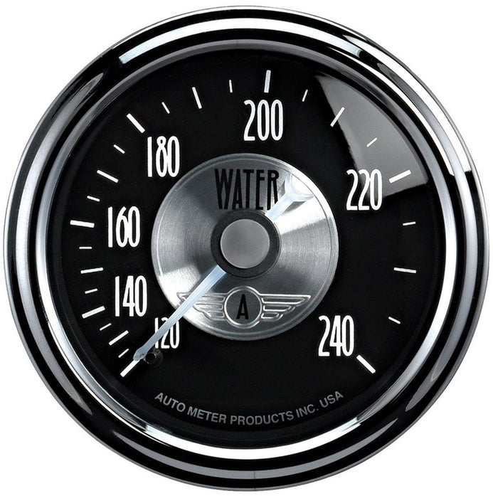 AUTOMETER 2-1/16", Full Sweep Mechanical 120-240°F Prestige Series - Black Diamond Water Temperature Gauge AU2033 Autofit