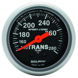 AUTOMETER 2-1/16", Full Sweep Mechanical, 140-280°F Sport-Comp Series Transmission Temperature Gauge AU3351 Autofit