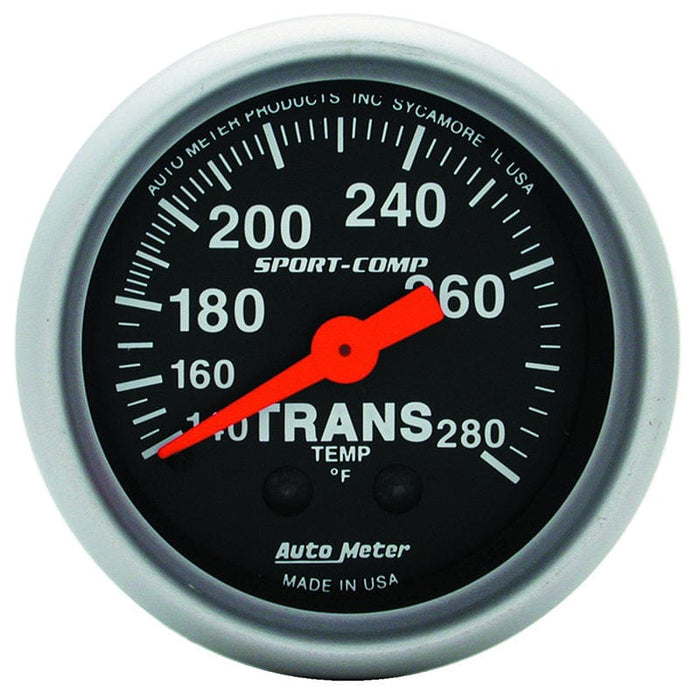 AUTOMETER 2-1/16", Full Sweep Mechanical, 140-280°F Sport-Comp Series Transmission Temperature Gauge AU3351 Autofit
