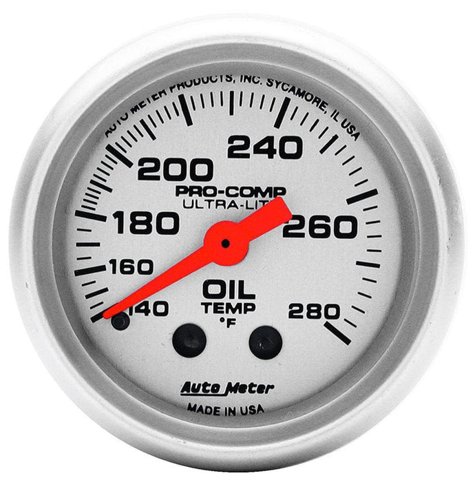 AUTOMETER 2-1/16", Full Sweep Mechanical, 140-280°F Ultra-Lite Series Oil Temperature Gauge AU4341 Autofit