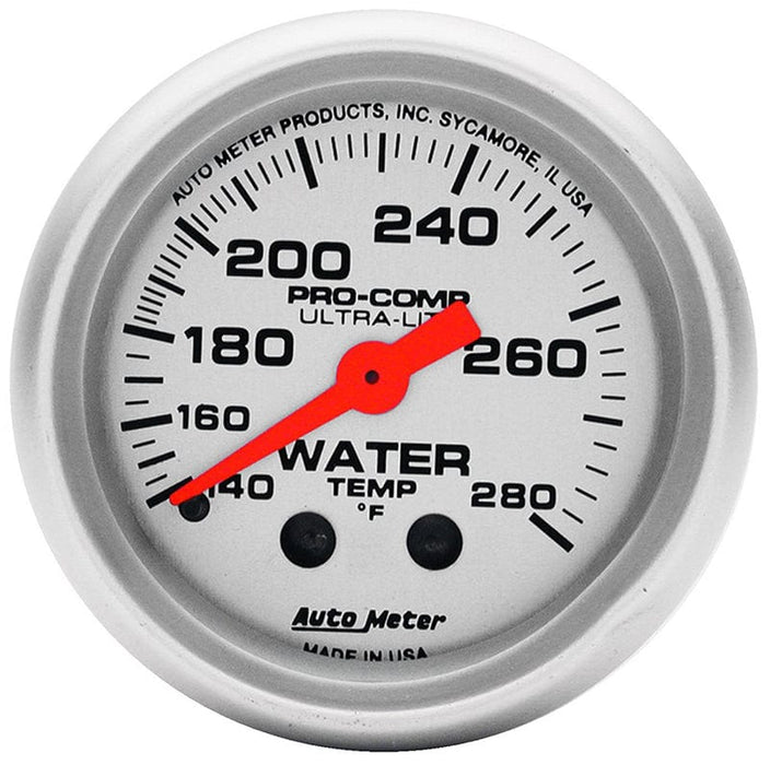AUTOMETER 2-1/16", Full Sweep Mechanical, 140-280°F Ultra-Lite Series Water Temperature Gauge AU4331 Autofit
