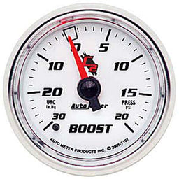 AUTOMETER 2-1/16", Full Sweep Mechanical, 30 In. Hg/20 psi C2 Series Boost/Vacuum Gauge AU7107 Autofit