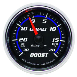 AUTOMETER 2-1/16", Full Sweep Mechanical, 30 In. Hg./20 psi Cobalt Series Boost/Vacuum Gauge AU6107 Autofit