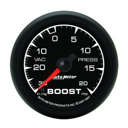 AUTOMETER 2-1/16", Full Sweep, Mechanical, 30 In. Hg/20 psi ES Series Boost/Vacuum Gauge AU5907 Autofit