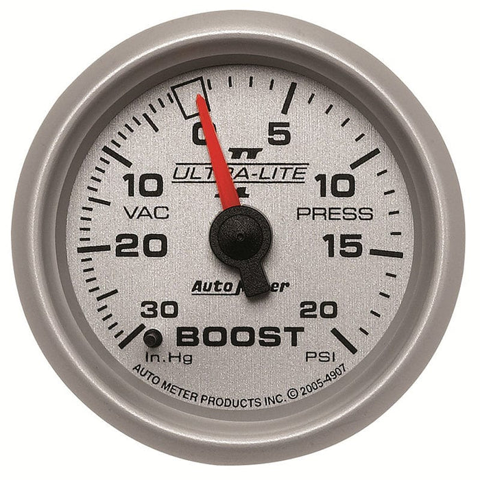 AUTOMETER 2-1/16", Full Sweep Mechanical, 30 In. Hg/20 psi Ultra-Lite II Series Boost/Vacuum Gauge AU4907 Autofit