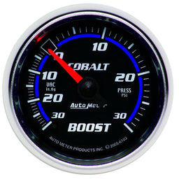 AUTOMETER 2-1/16", Full Sweep Mechanical, 30 In. Hg./30 psi Cobalt Series Boost/Vacuum Gauge AU6103 Autofit