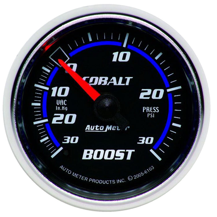 AUTOMETER 2-1/16", Full Sweep Mechanical, 30 In. Hg./30 psi Cobalt Series Boost/Vacuum Gauge AU6103 Autofit