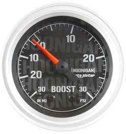 AUTOMETER 2-1/16", Full Sweep Mechanical, 30 In. Hg/30 psi Hoonigan Series Boost/Vacuum Gauge AU4303-09000 Autofit