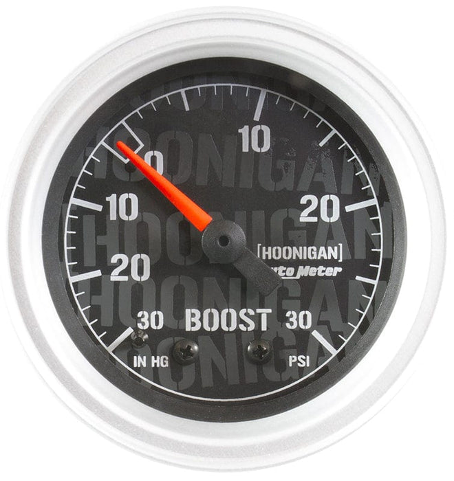 AUTOMETER 2-1/16", Full Sweep Mechanical, 30 In. Hg/30 psi Hoonigan Series Boost/Vacuum Gauge AU4303-09000 Autofit