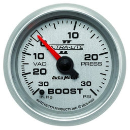 AUTOMETER 2-1/16", Full Sweep Mechanical, 30 In. Hg/30 psi Ultra-Lite II Series Boost/Vacuum Gauge AU4903 Autofit